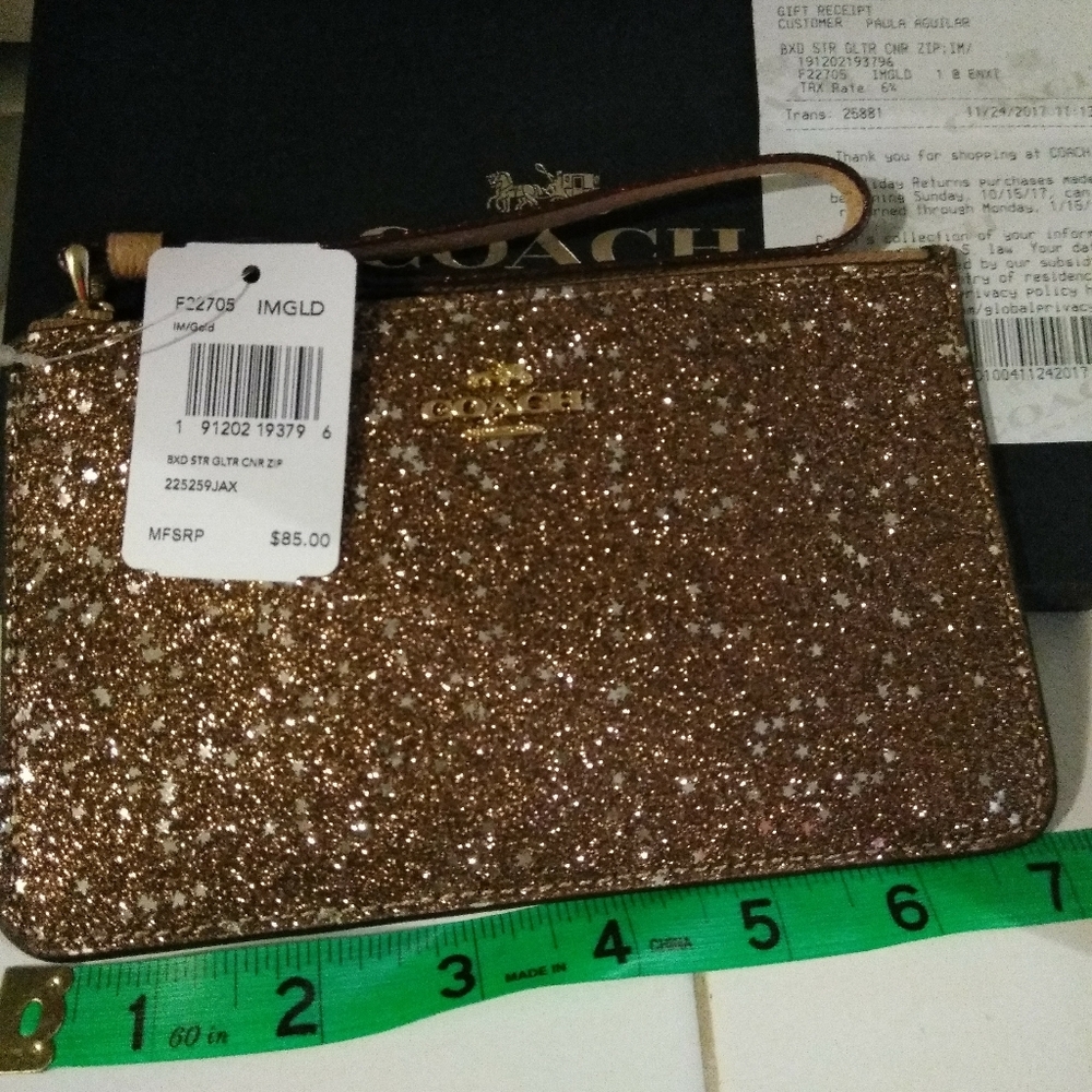 🆕 COACH WRISTLET GOLD START GLITTER - Picture 3 of 12